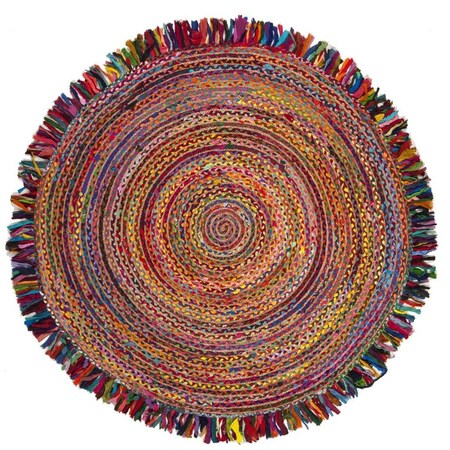 Safavieh Cape Cod Hand Woven Round Area Rug Ivory & Red - 6 x 6 ft. CAP206A-6R